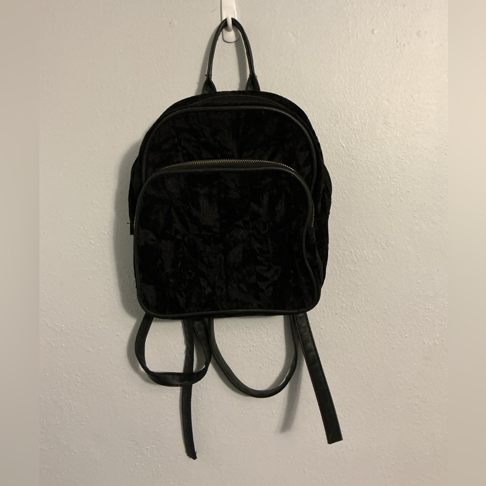 Black Velvet Mini Backpack.